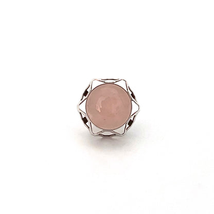 Salovaara large silver & rose quartz ring ~ 1972