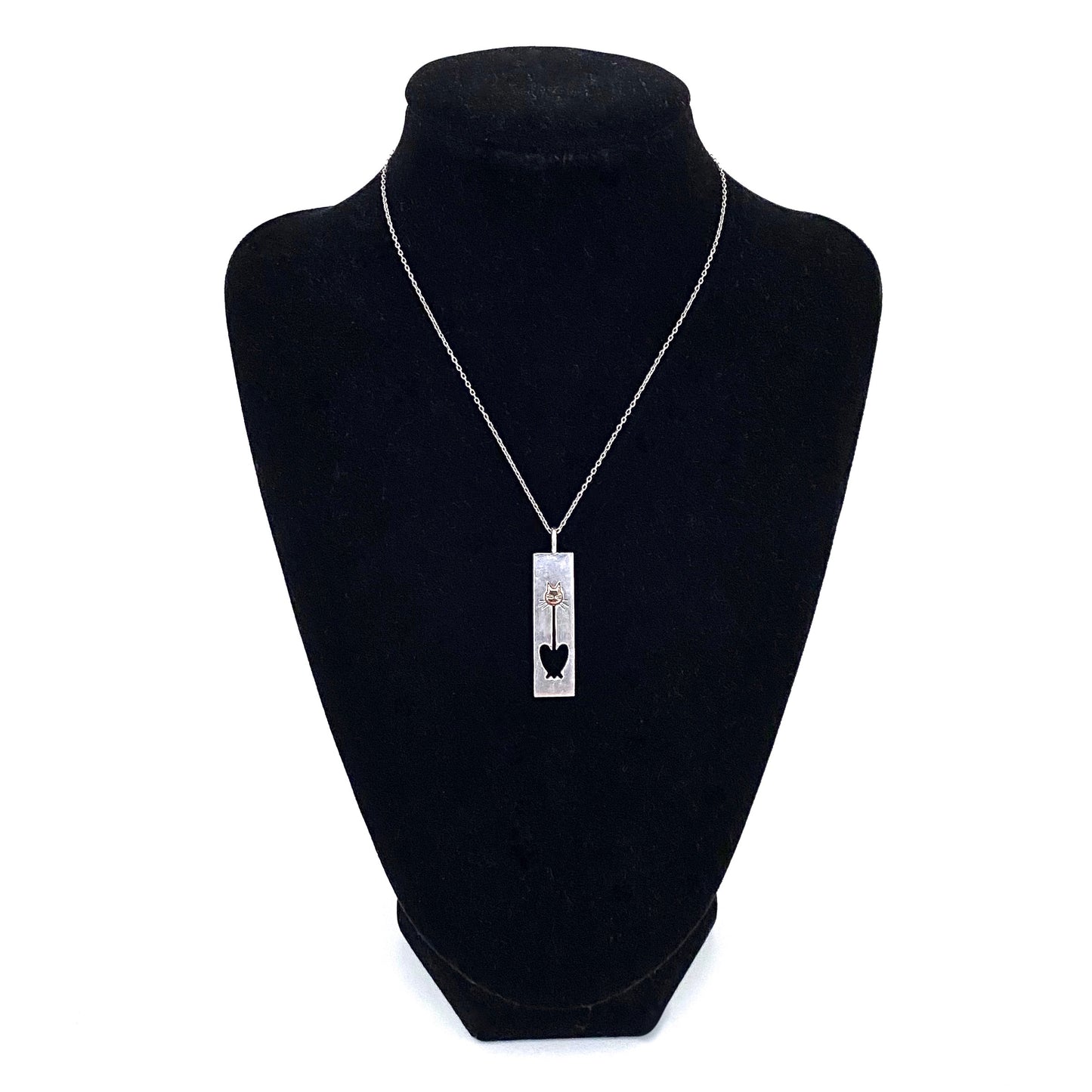 Kupittaan Kulta silver & gold cat pendant necklace