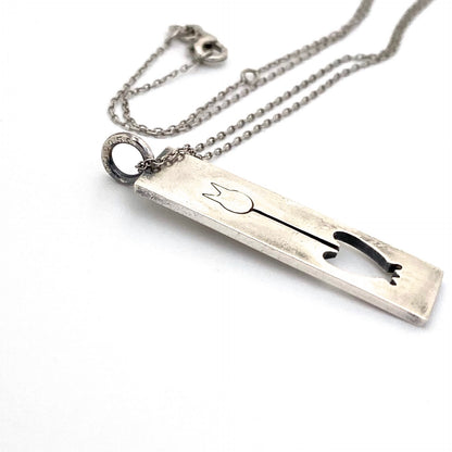 Kupittaan Kulta silver & gold cat pendant necklace