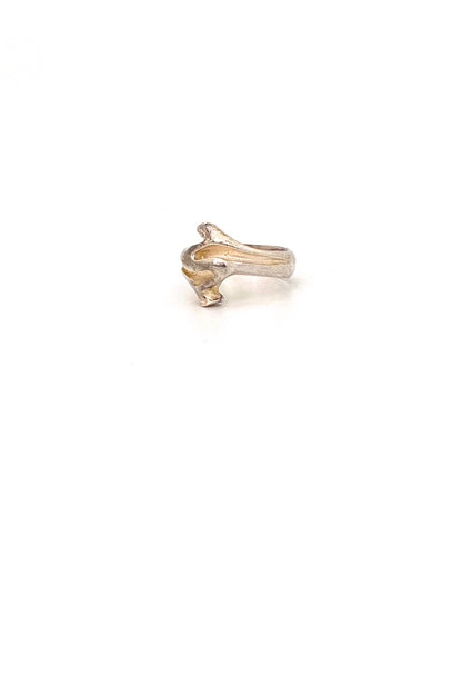 Lapponia Finland vintage textured silver ring 1984 Scandinavian Modernist jewelry design