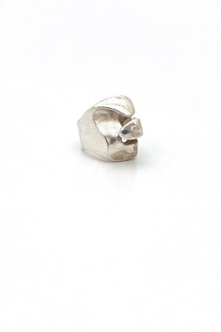 Lapponia Finland vintage silver sculptural ring Bjorn Weckstrom Scandinavian Modernist jewelry design