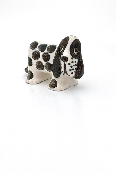 Lisa Larson Gustavsberg Sweden vintage ceramic Sleepy Spotted Spaniel dog Kennel 1972 series