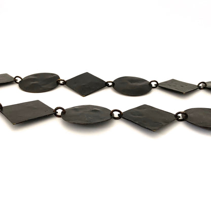 profile Martha Sturdy Canada vintage textured metal circles and squares necklace Canadian postmodern jewelry design