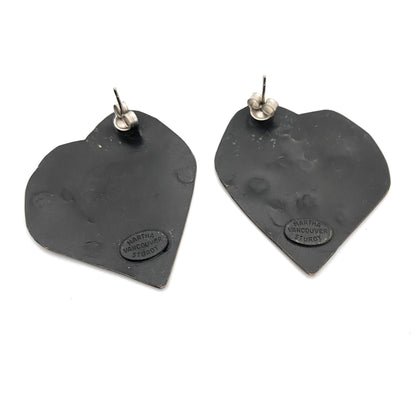 Martha Sturdy textured metal heart earrings ~ for pierced ears