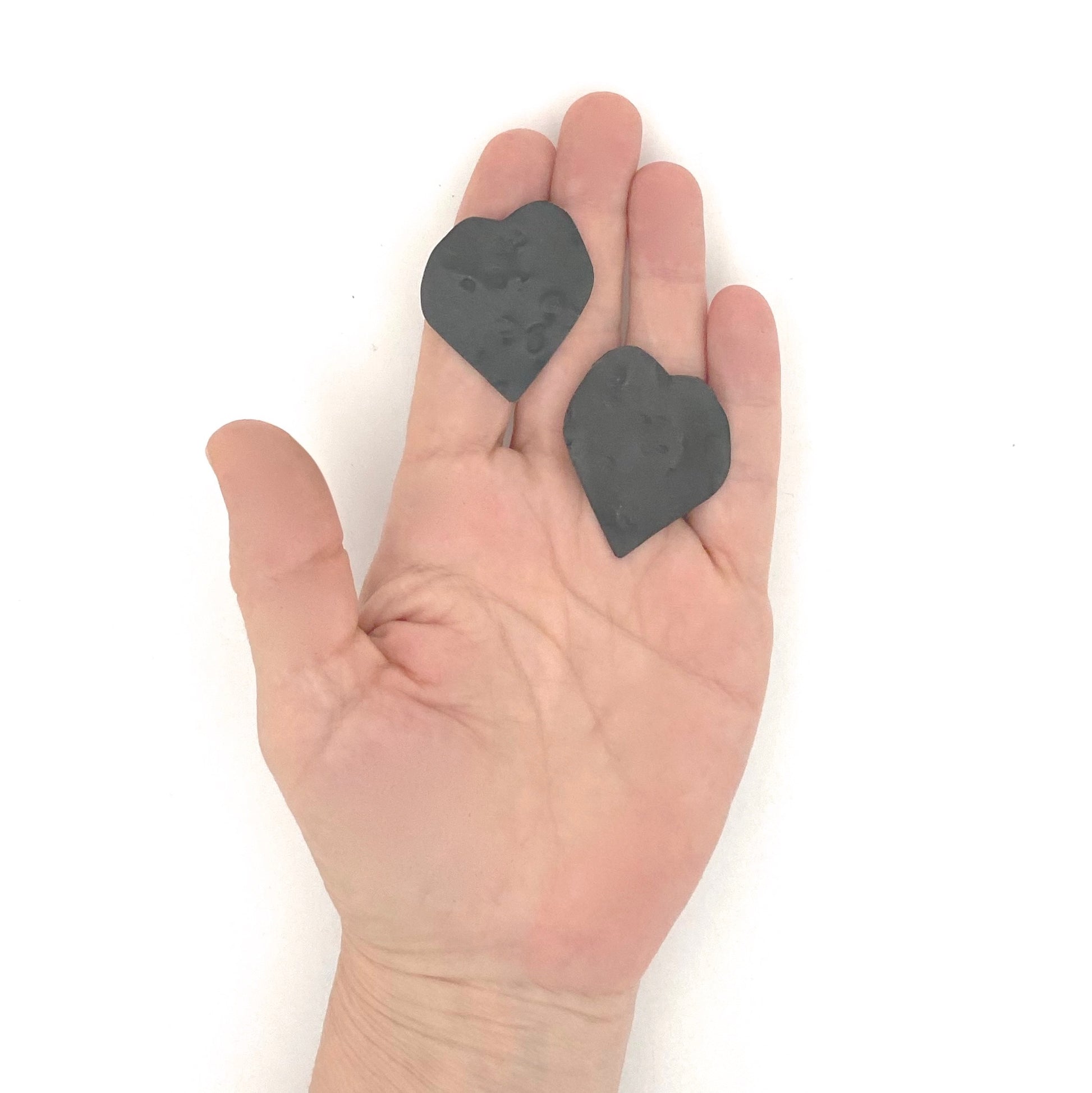 scale Martha Sturdy Canada vintage postmodern textured metal heart earrings Canadian jewelry design