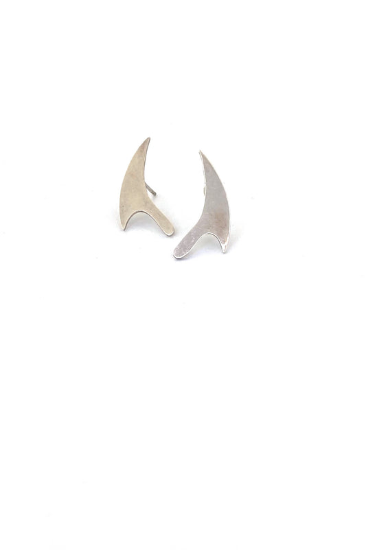 Maryon Kantaroff Canada sculptor vintage silver earrings Canadian Modernist jewelry design