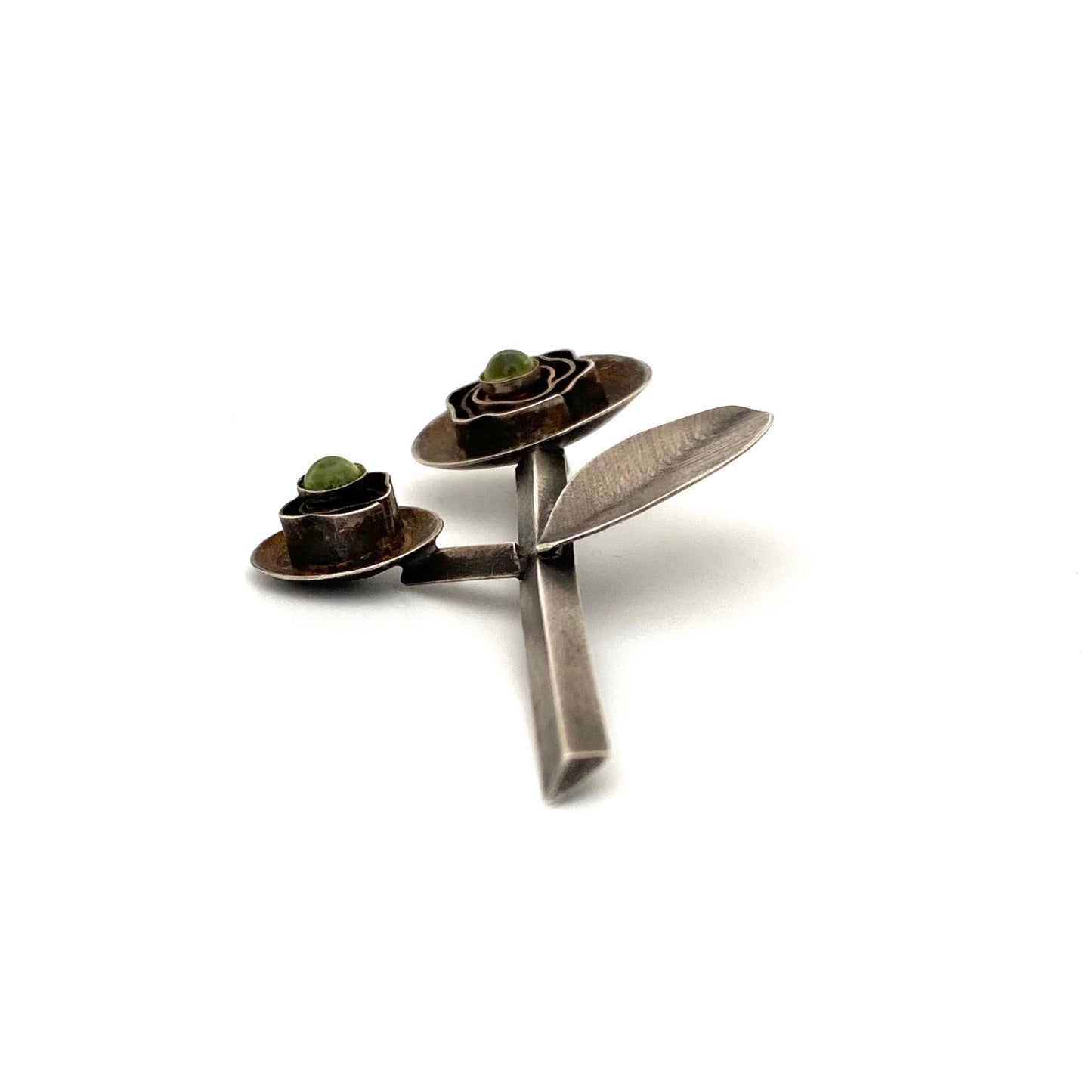 Mena Messina large silver & peridot brooch / pendant