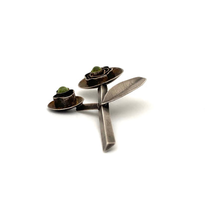 Mena Messina large silver & peridot brooch / pendant