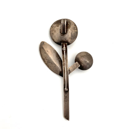 Mena Messina large silver & peridot brooch / pendant
