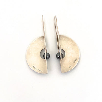 Mike & Paula Letki large silver drop earrings ~ postmodern design