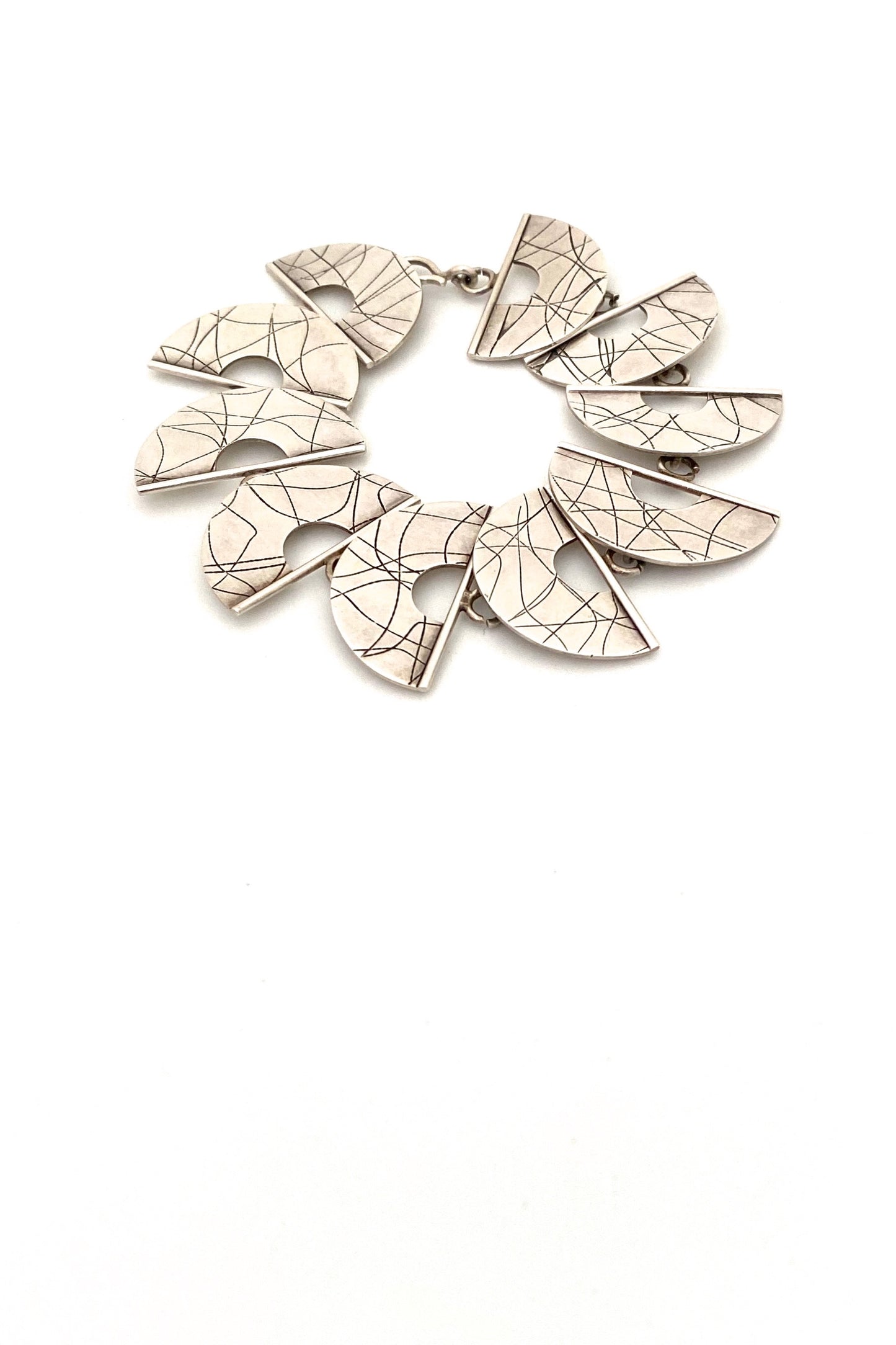 Mike and Paula Letki Canada vintage silver postmodern link bracelet Canadian jewelry design