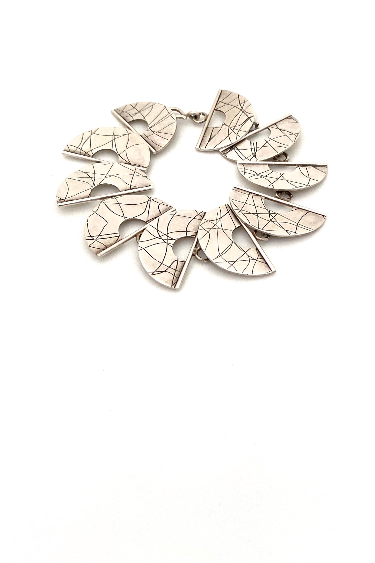Mike and Paula Letki Canada vintage silver postmodern link bracelet Canadian jewelry design
