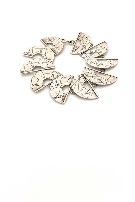 Mike and Paula Letki Canada vintage silver postmodern link bracelet Canadian jewelry design