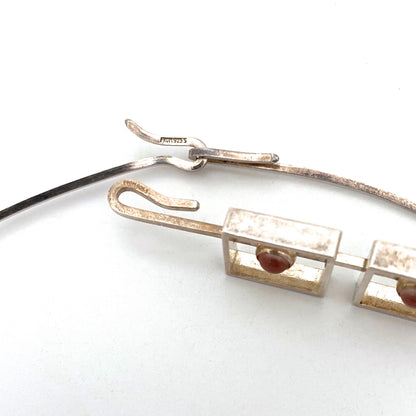 NE From silver & rose quartz choker necklace