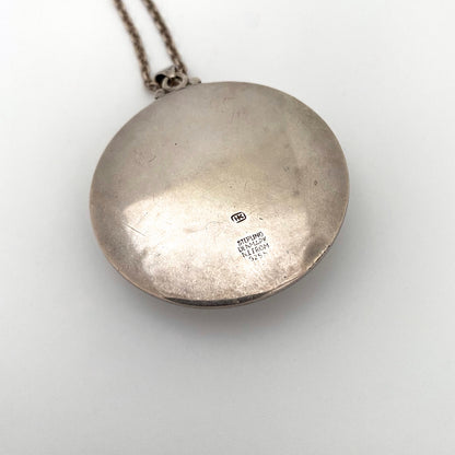 Niels Erik From silver & rose quartz round pendant necklace