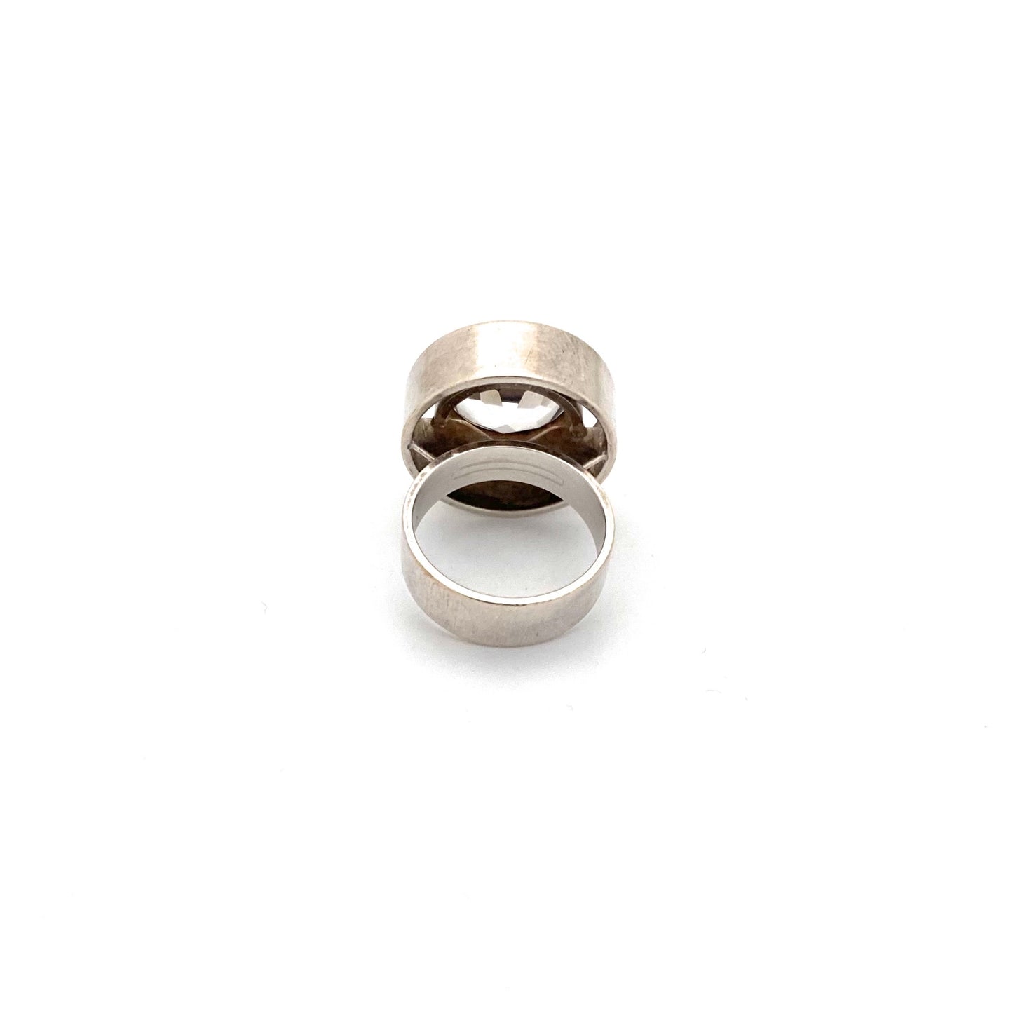 Niels From large silver & rock crystal ring