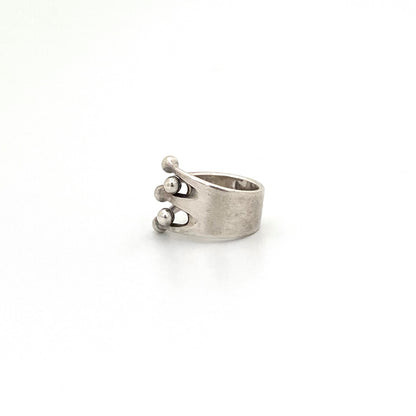 profile Anna Greta Eker Plus Studios Norway design vintage silver Jester ring 5 prong Scandinavian Modernist jewelry design