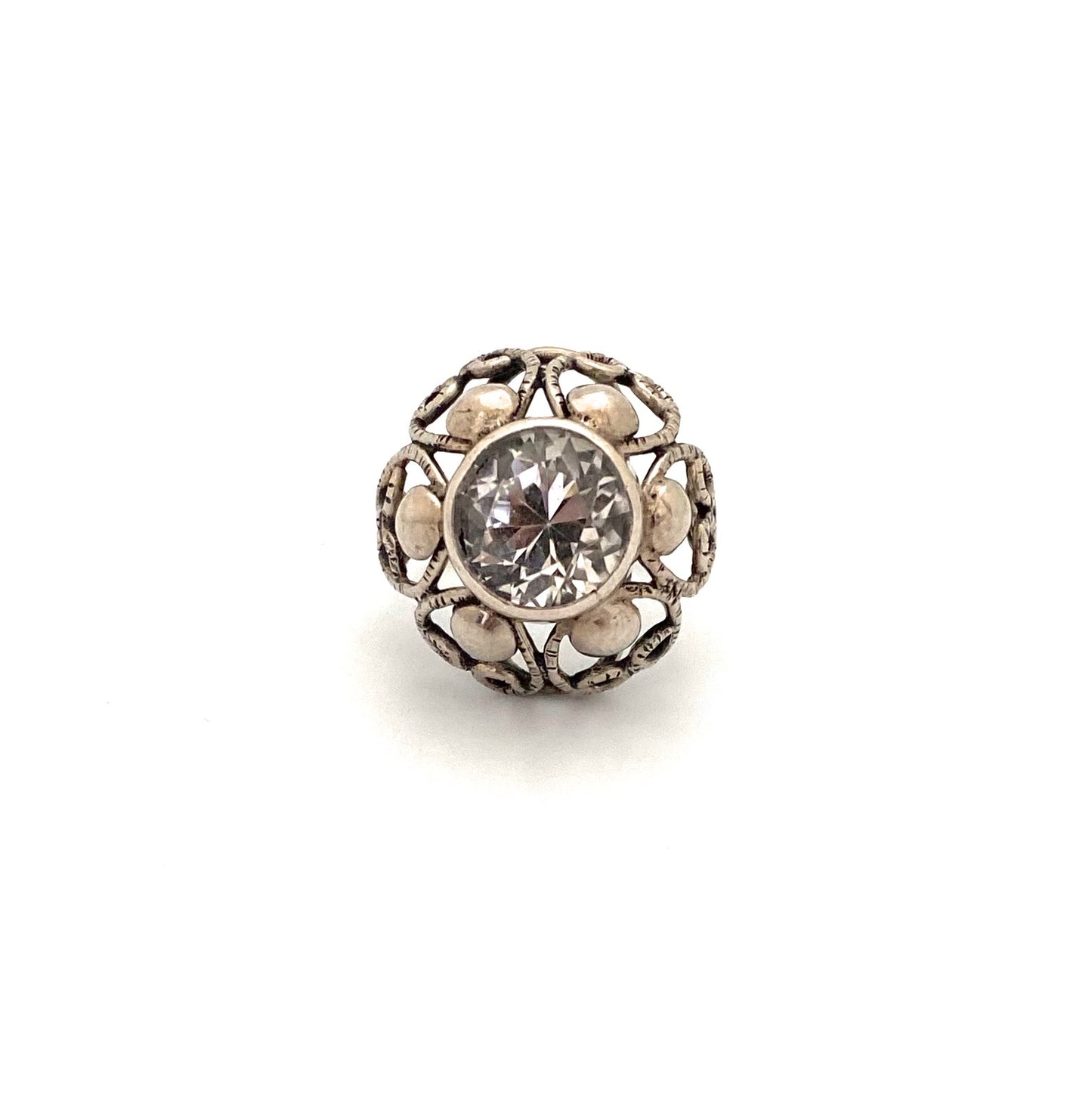 ORNO large openwork silver ring