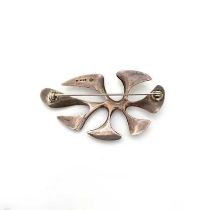 Olaf Skoogfors large silver biomorphic brooch
