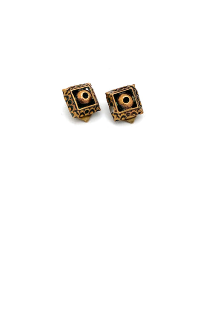 Pentti Sarpaneva Finland vintage bronze ear clips Scandinavian Modernist jewelry design