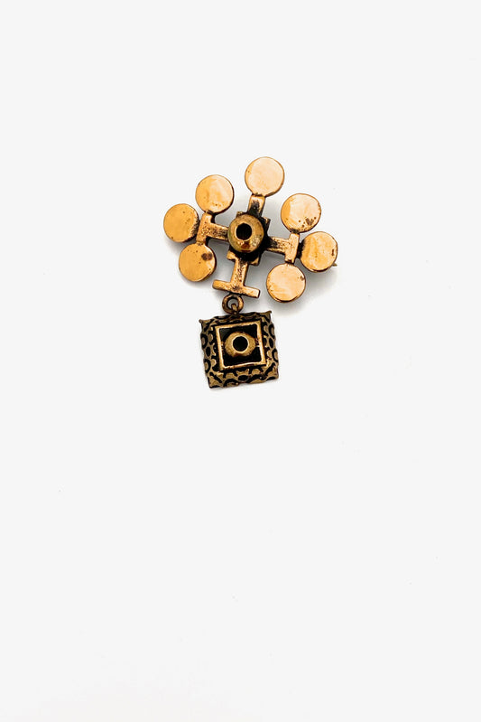 Pentti Sarpaneva Finland vintage bronze kinetic brooch Scandinavian Modernist jewelry design