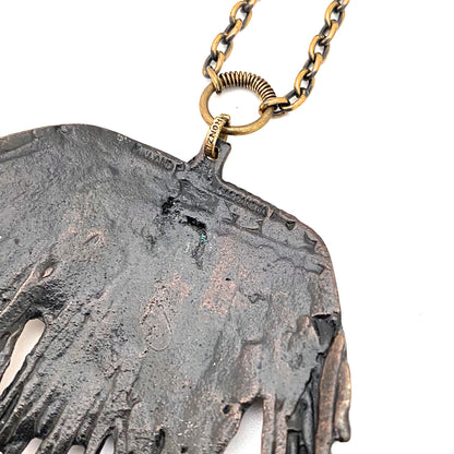 Pentti Sarpaneva bronze kinetic fringe pendant necklace ~ large version