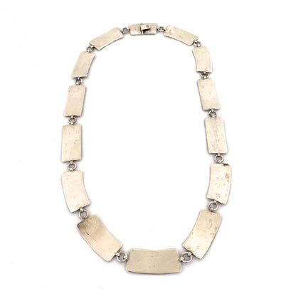 Peter Lawrence wide link postmodern silver necklace ~ studio made