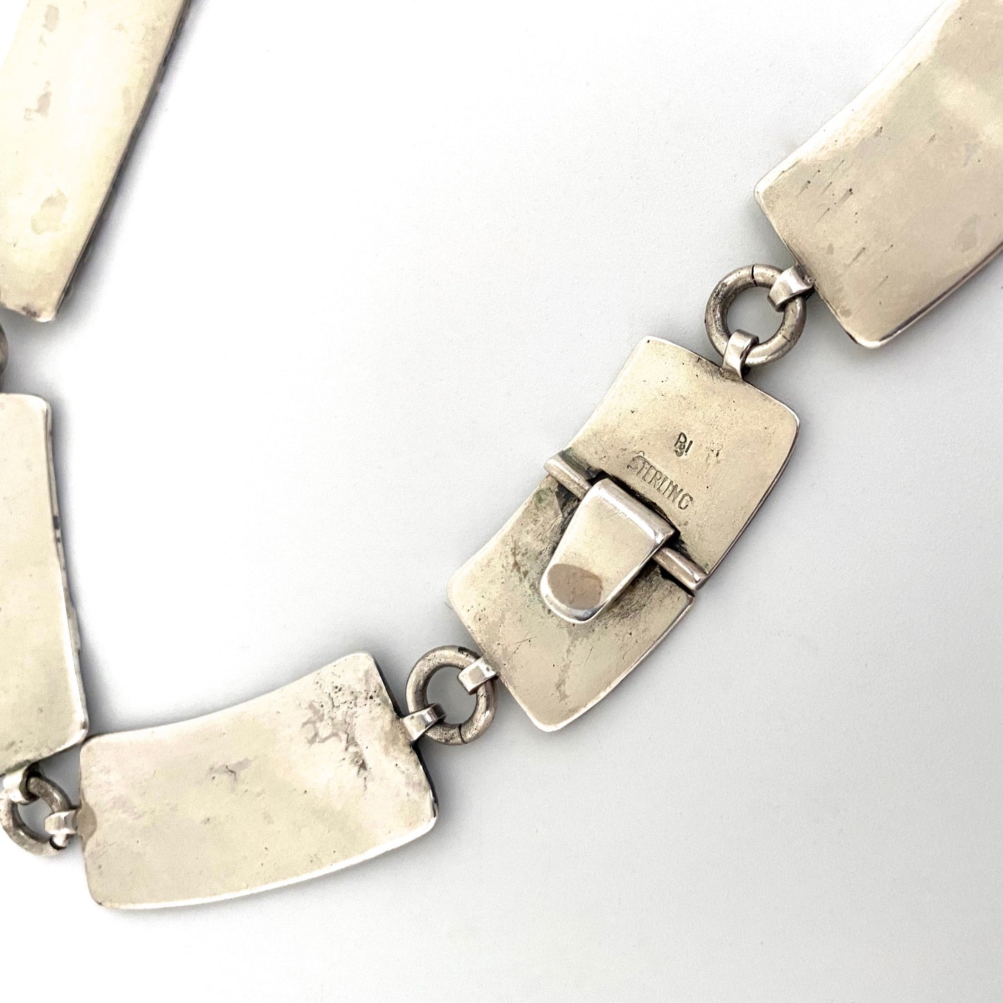 Peter Lawrence wide link postmodern silver necklace ~ studio made