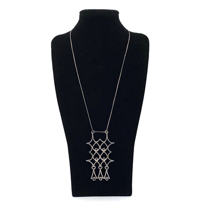 Pipa Niinimaki for Turun Hopea large kinetic silver pendant necklace ~ 1974