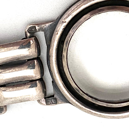silver & rock crystal panel link bracelet ~ Poland