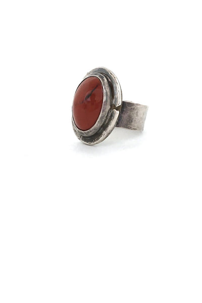 Rafael Alfandary Canada vintage sterling silver jasper ring midcentury Modernist jewelry design