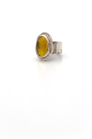 Rafael Canada sterling silver ring ~ clear bright yellow