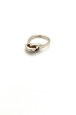 Rafael Alfandary Canada vintage silver double loop ring Canadian Modernist jewelry design