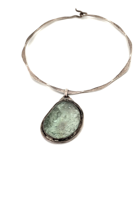 Rafael Alfanadary Canada vintage sterling silver large brutalist choker necklace Canadian jewelry design