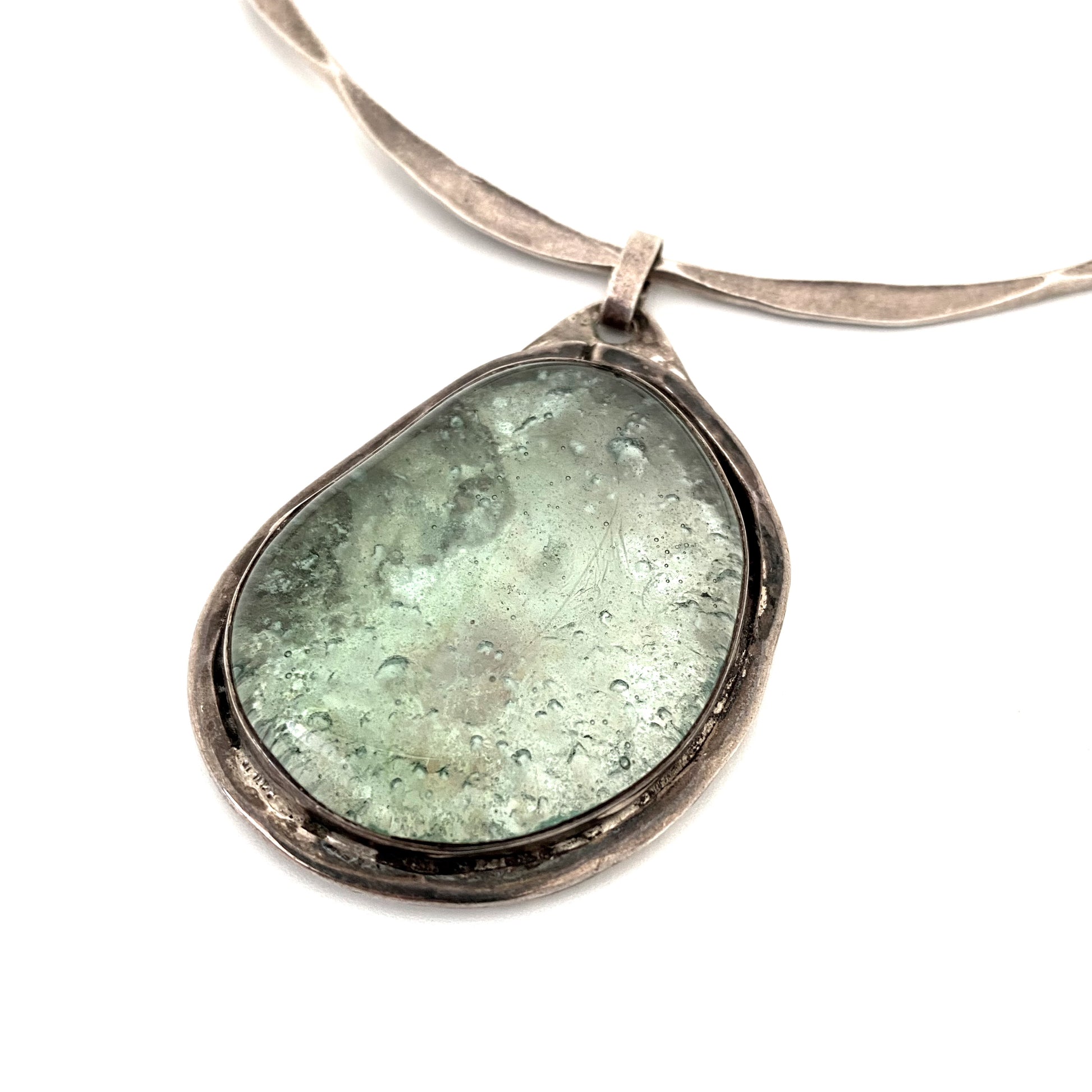 detail Rafael Alfanadary Canada vintage sterling silver large brutalist choker necklace Canadian jewelry design