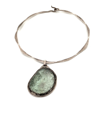 Rafael Alfanadary Canada vintage sterling silver large brutalist choker necklace Canadian jewelry design