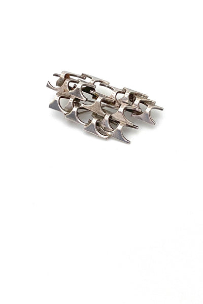 Age Fausing Denmark Rey Urban vintage silver openwork brooch Scandinavian Modernist jewelry design