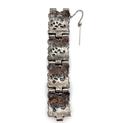 Robert Larin chunky brutalist pewter link bracelet