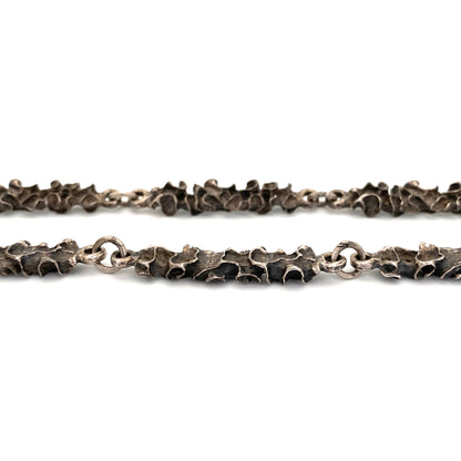 Robert Larin brutalist pewter double sided long link chain