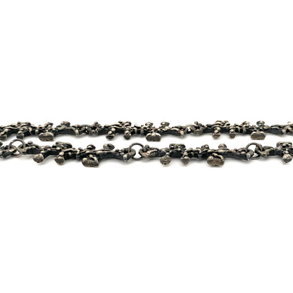 profile Robert Larin Canada vintage brutalist pewter long link chain necklace Canadian Modernist jewelry design
