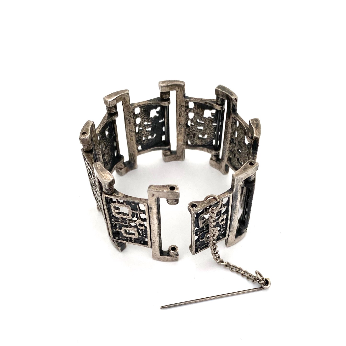 Robert Larin wide openwork panel link bracelet
