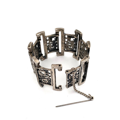 Robert Larin wide openwork panel link bracelet