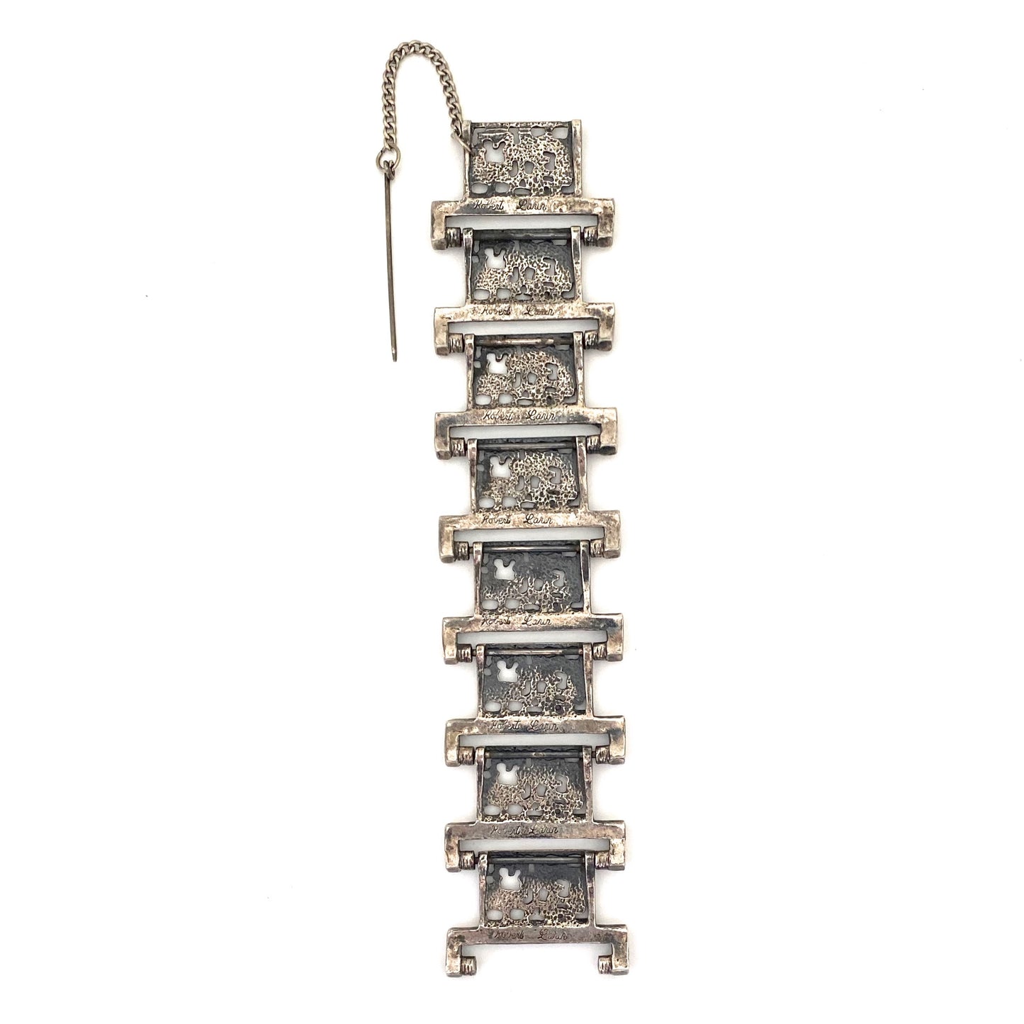 Robert Larin wide openwork panel link bracelet