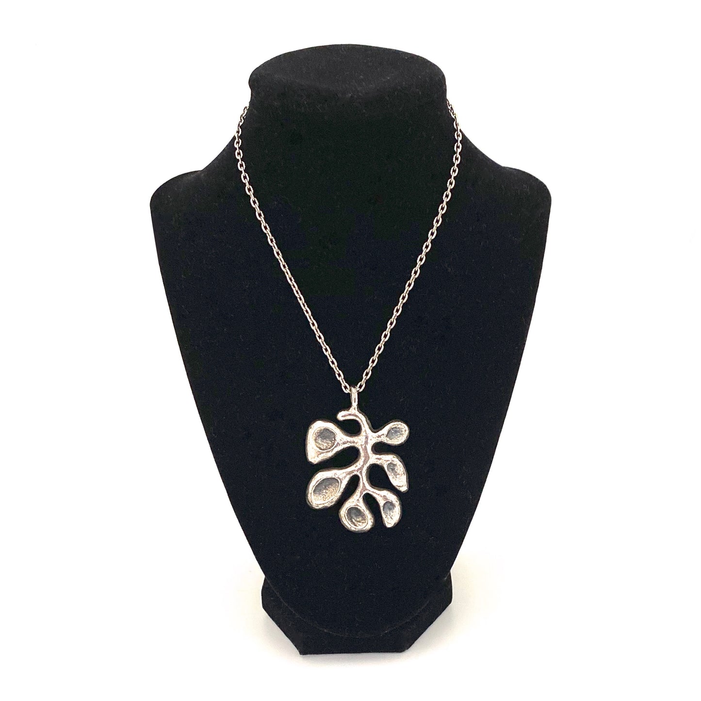 Robert Larin brutalist pewter pendant necklace