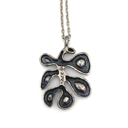 Robert Larin brutalist pewter pendant necklace