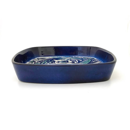 profile Royal Copenhagen Denmark vintage faience ceramic Tenera square bird dish Marianne Johnson 