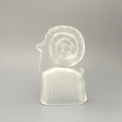 profile Rudolfova Czechoslovakia vintage matte glass ram Beran sculpture Pavel Panek 1971 midcentury modern design