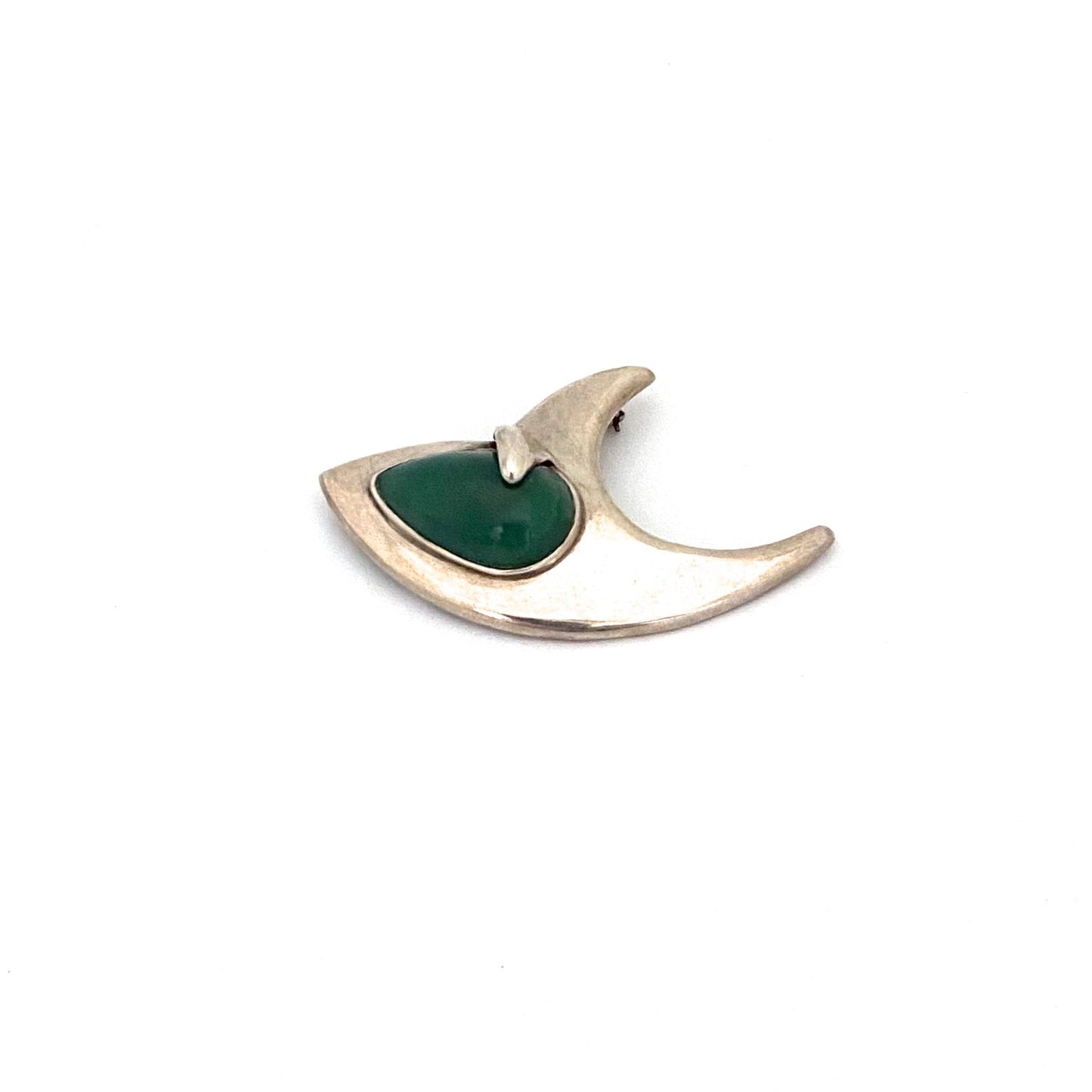 Sigi Pineda chunky silver & aventurine brooch