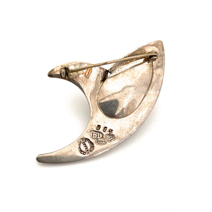 Sigi Pineda chunky silver & aventurine brooch