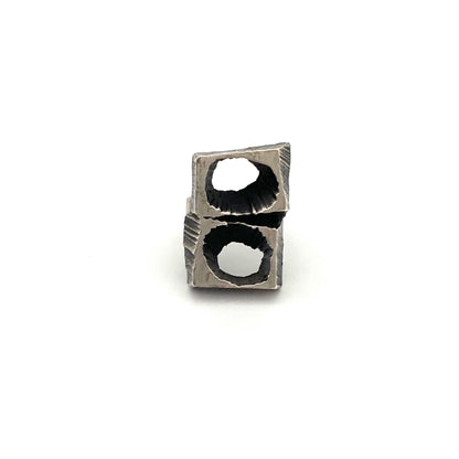 detail Sten and Laine Finland vintage silver large brutalist ring 1973 Scandinavian Modernist jewelry design
